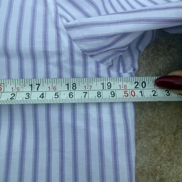 Isaia Lavender Striped Dress Shirt - Picture 9 of 13